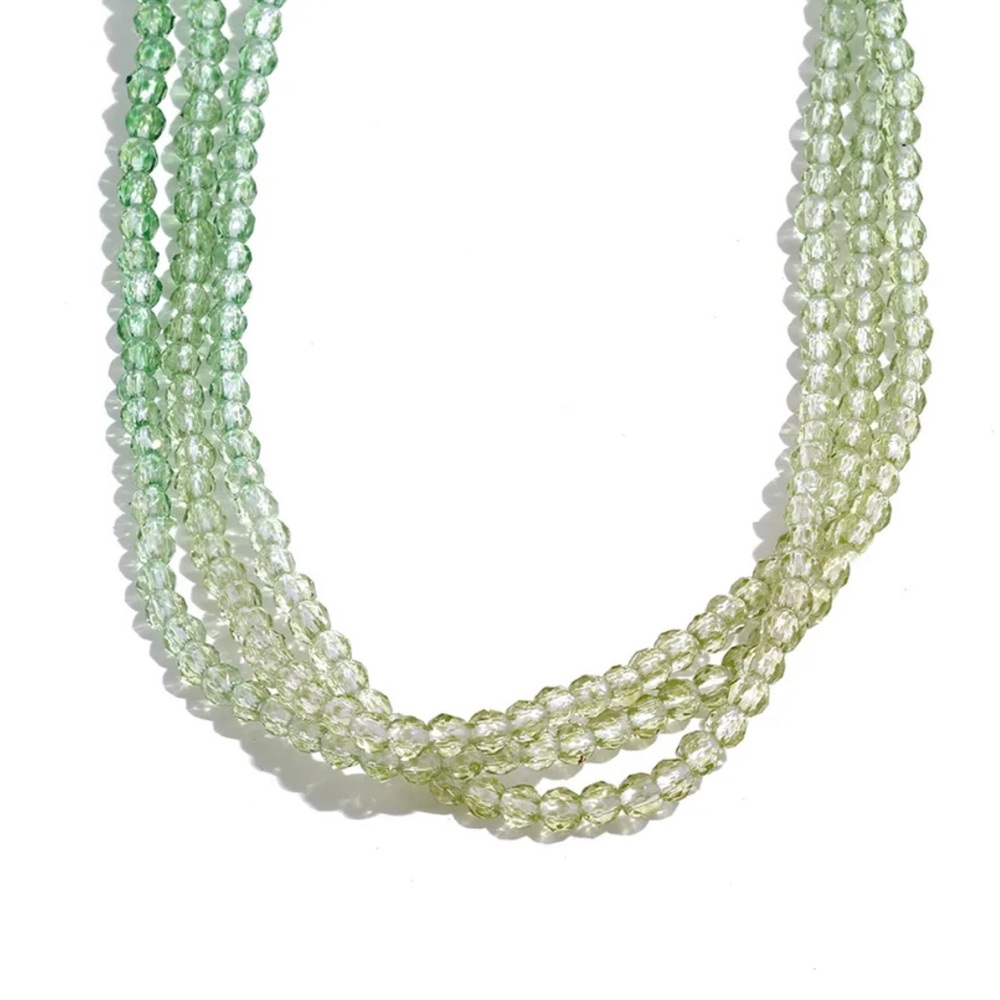 Minty Blossom: Ombré Crystal Gradient Bead Choker